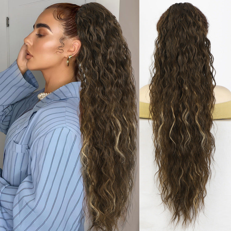 L'Europe et l'Amérique-style Grand Clip-in Long Wavy Ponytail Tiger-claw Long Curly Ponytai