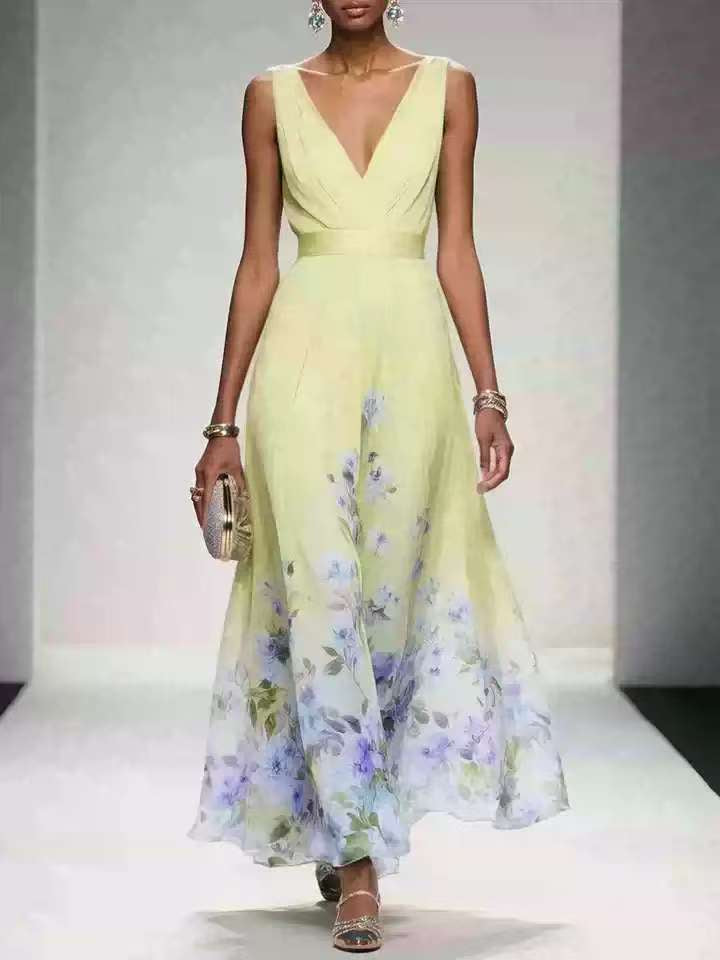 Robe élégante en col V du soir