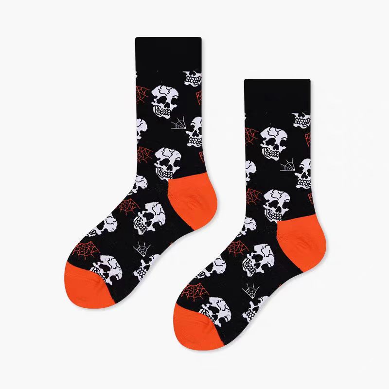 Chaussettes mi-calf citrouille d'Halloween