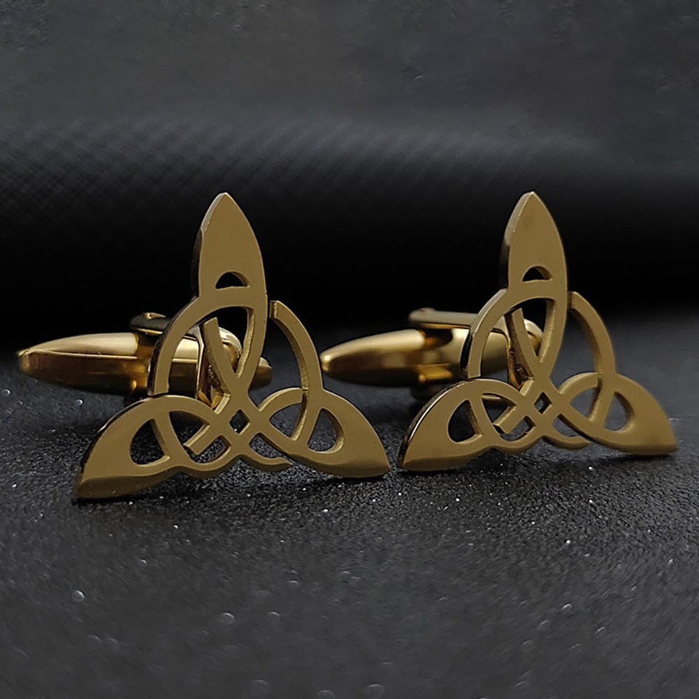 Triangle géométrique Triangle symmétrique Mensual Hollow Cufflinks