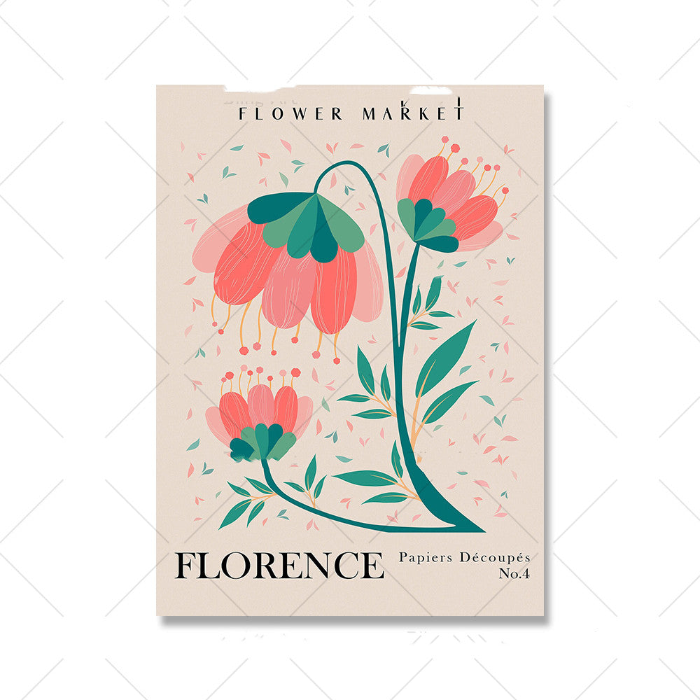 Floral Vintage Poster Canvas Imprimer Mural