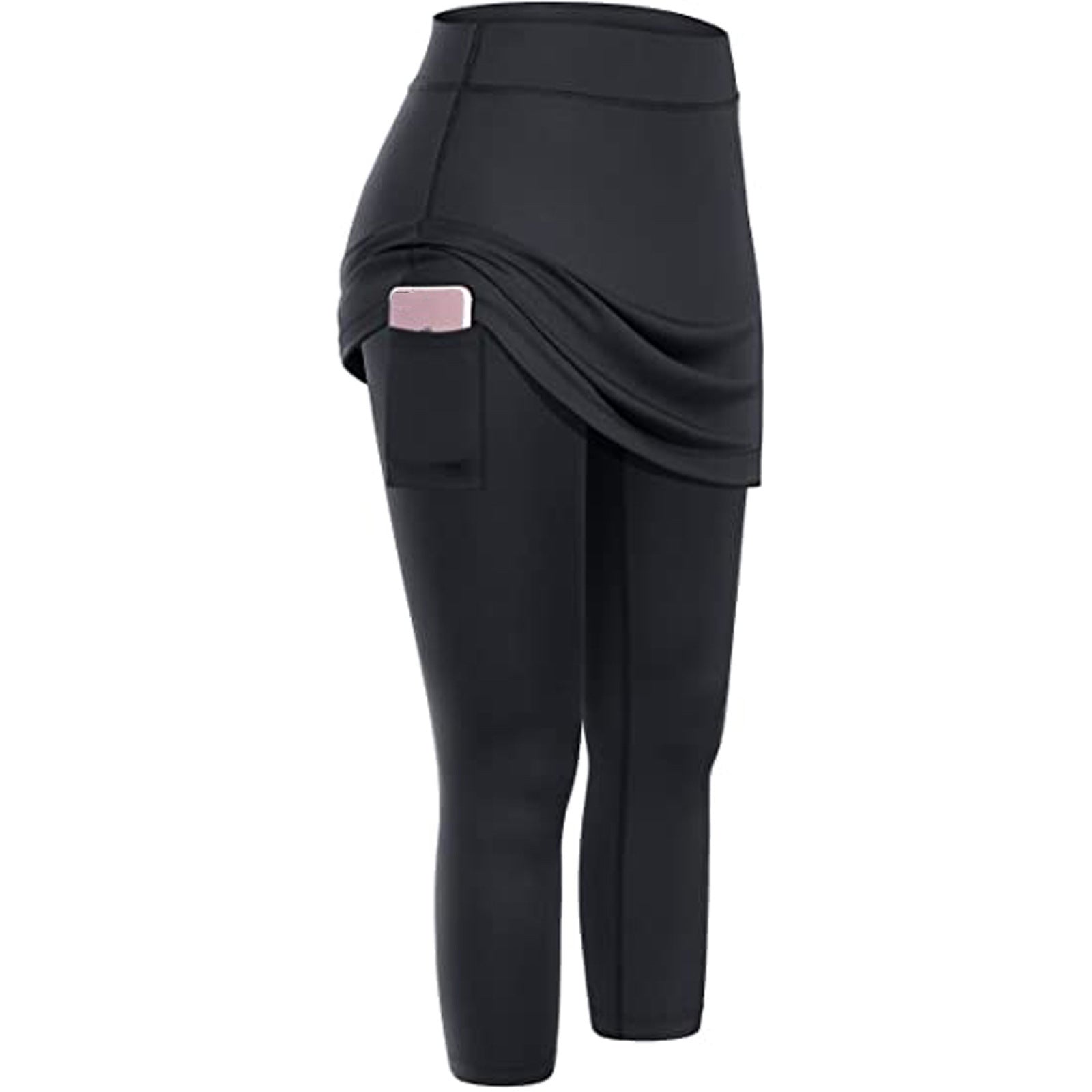 European and American Solid Color Fake Two Piece Cropped Pants Yoga Vêtements Yoga Pantalons Sli
