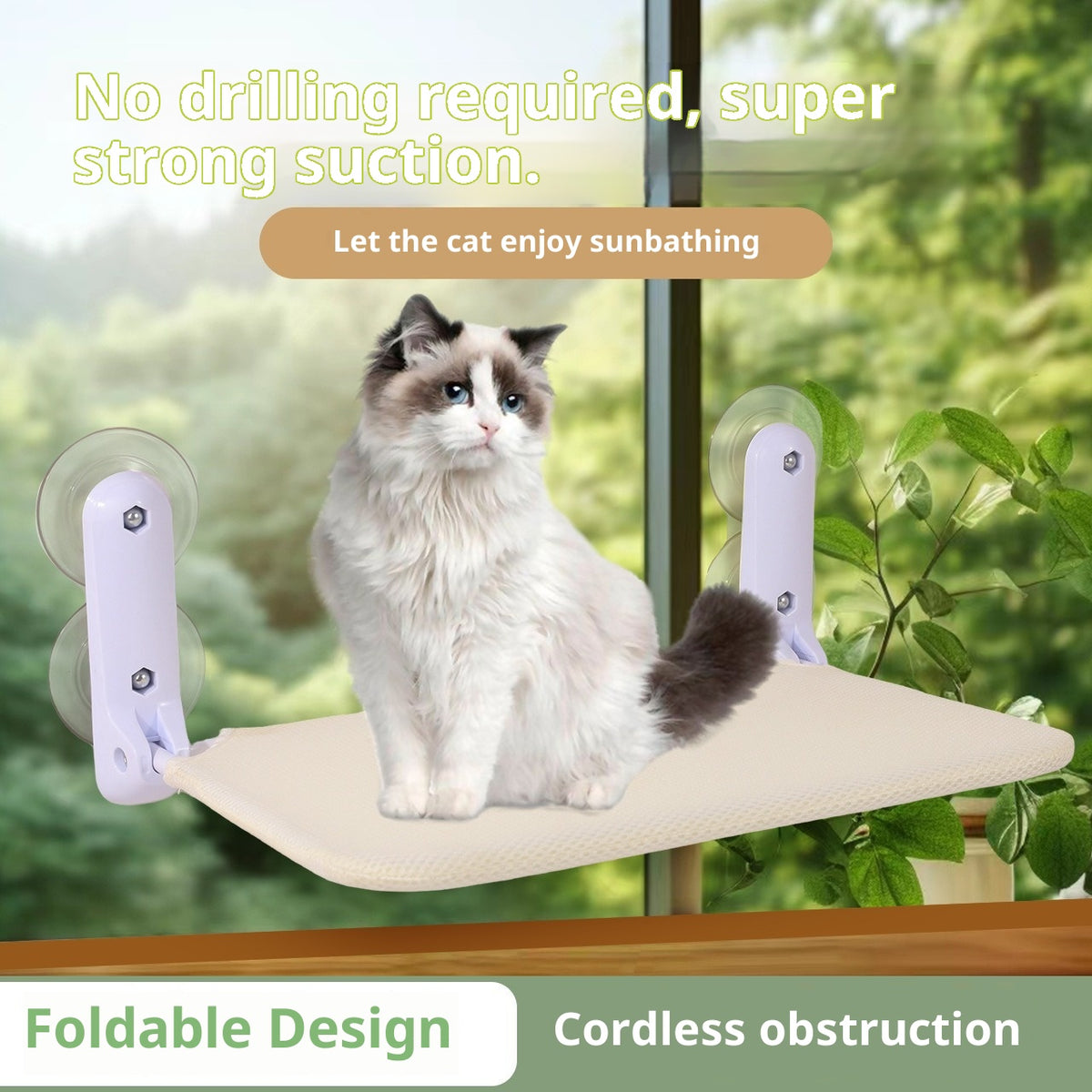 Fenêtre d'aspiration de hamac de chat Coupe suspendu Hamac Lavable Couverture Mesh