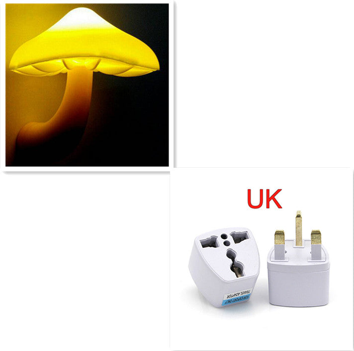 LED Night Light Mushroom Wall Socket Lampe EU US Plug Warm White Light-control Capteur Bedro
