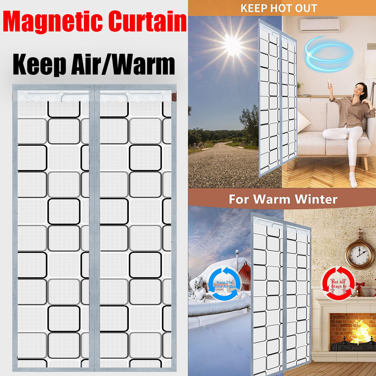 Magnetic EVA Air Conditioner Insulation Door Curtain