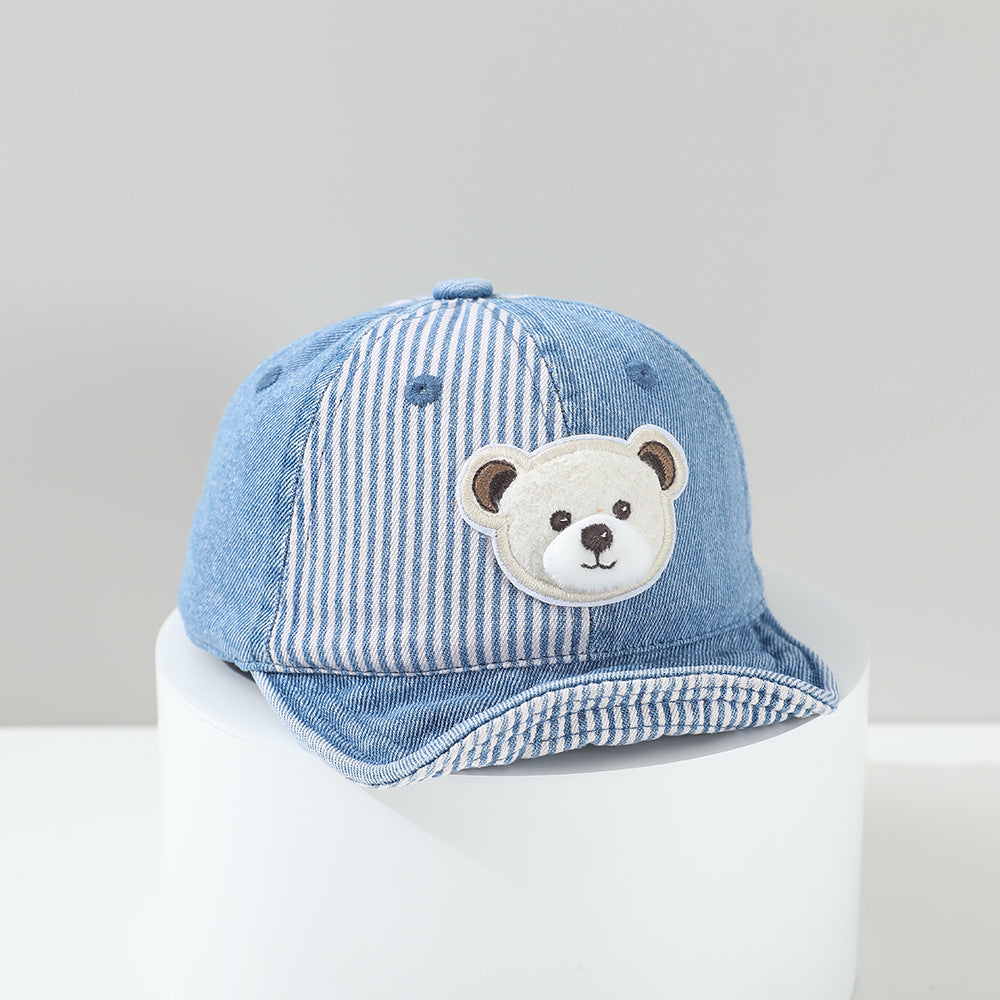 Patchwork pour enfants ours cartoon rayé cousu Lavé à l'eau Détresse Mode Casual Soft
