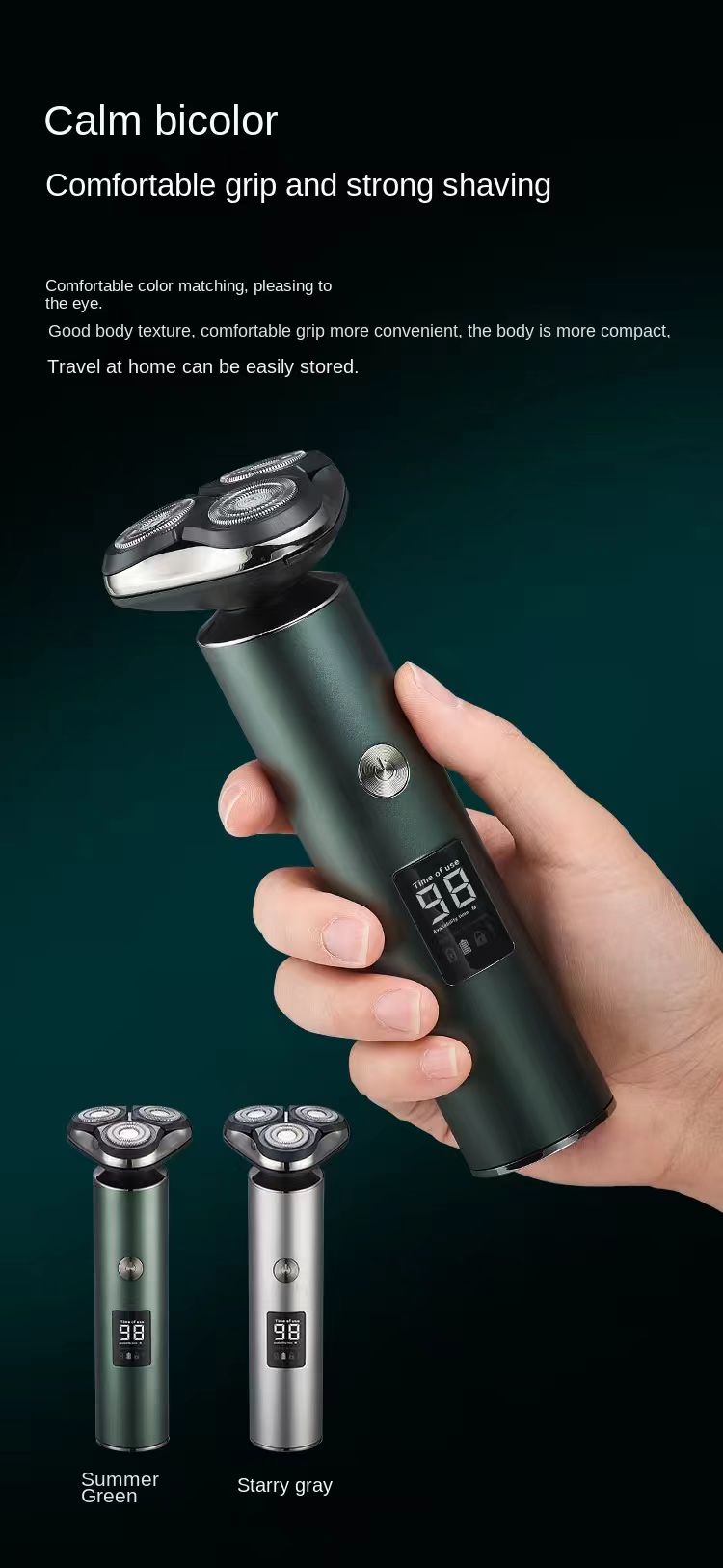 Rasoir électrique homme triple tête rasoir Voyage portable lavable
