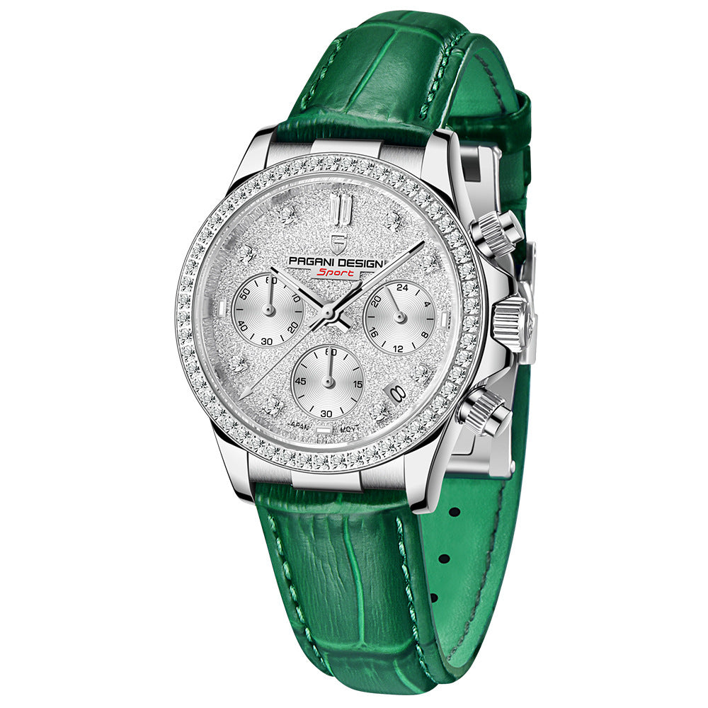 Diamond Surface Calendar Montre en acier inoxydable imperméable