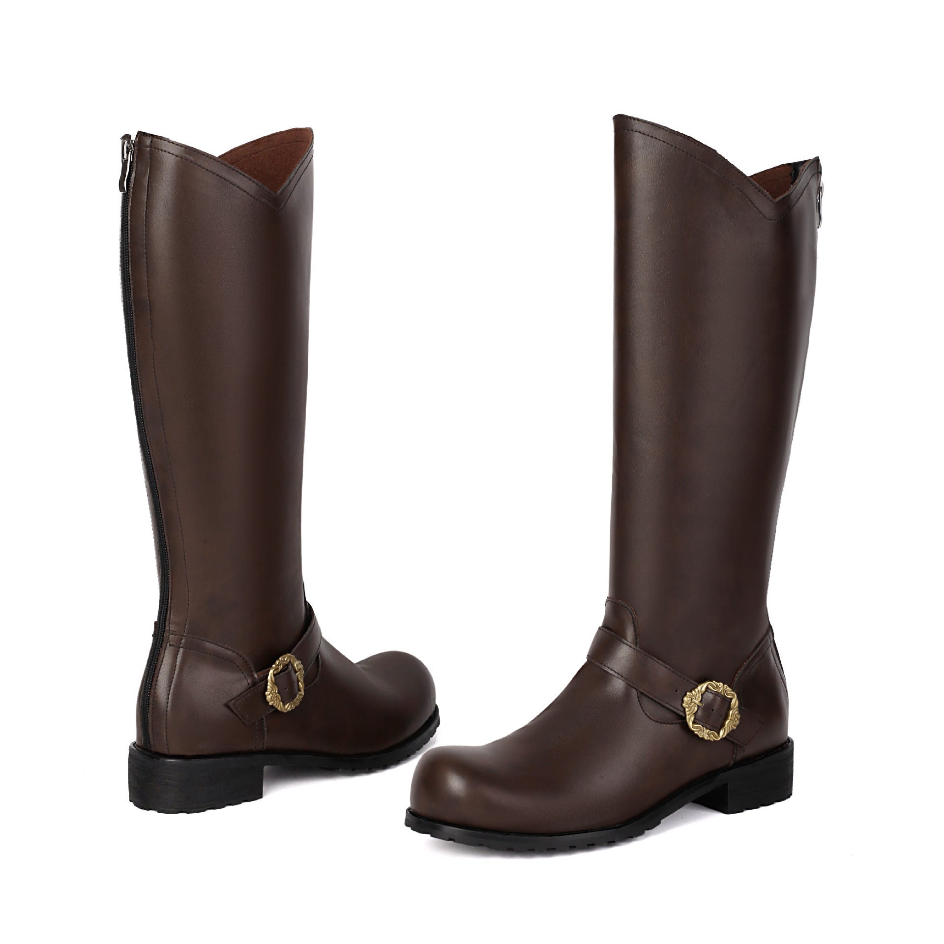 Bottes en cuir rétro performance masculine