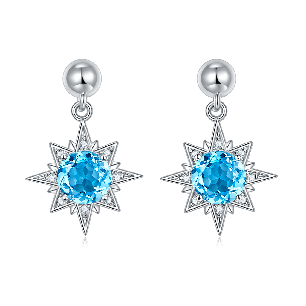 S925 Boucles d'oreilles d'étoiles en argent sterling