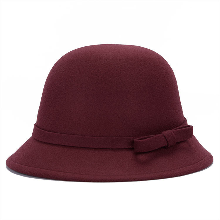 Chapeau de Bowler Fashionable et Élégant Femmes avec une Bow rayée