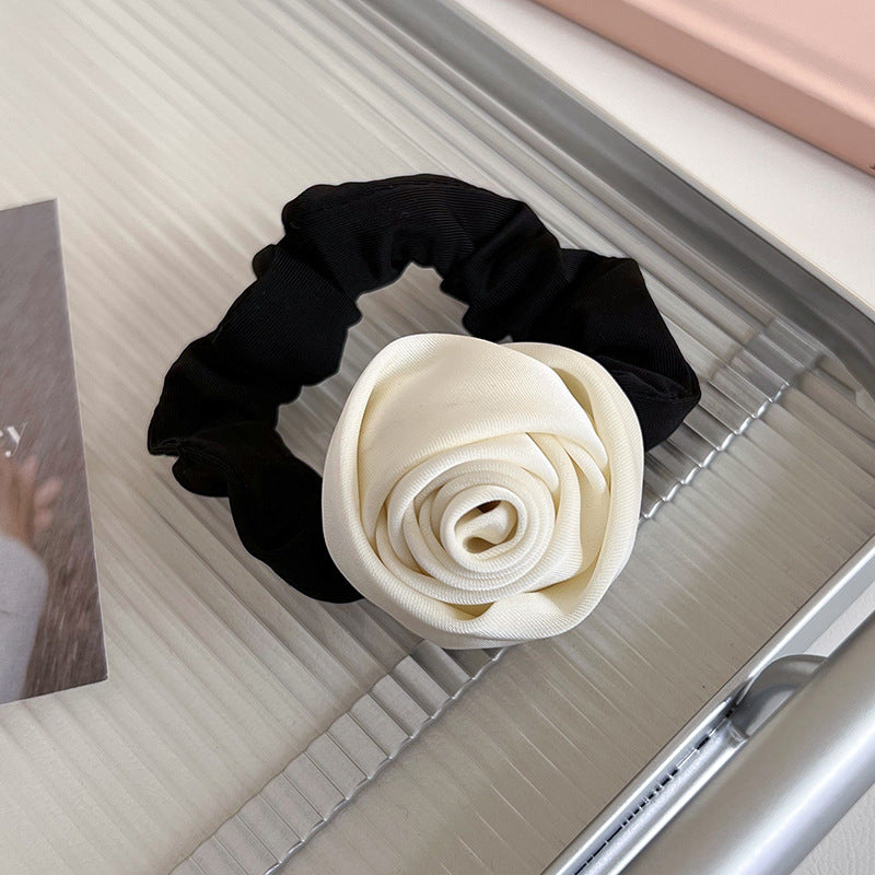 Coiffure Satin Rose à la main Coiffure haute élasticité