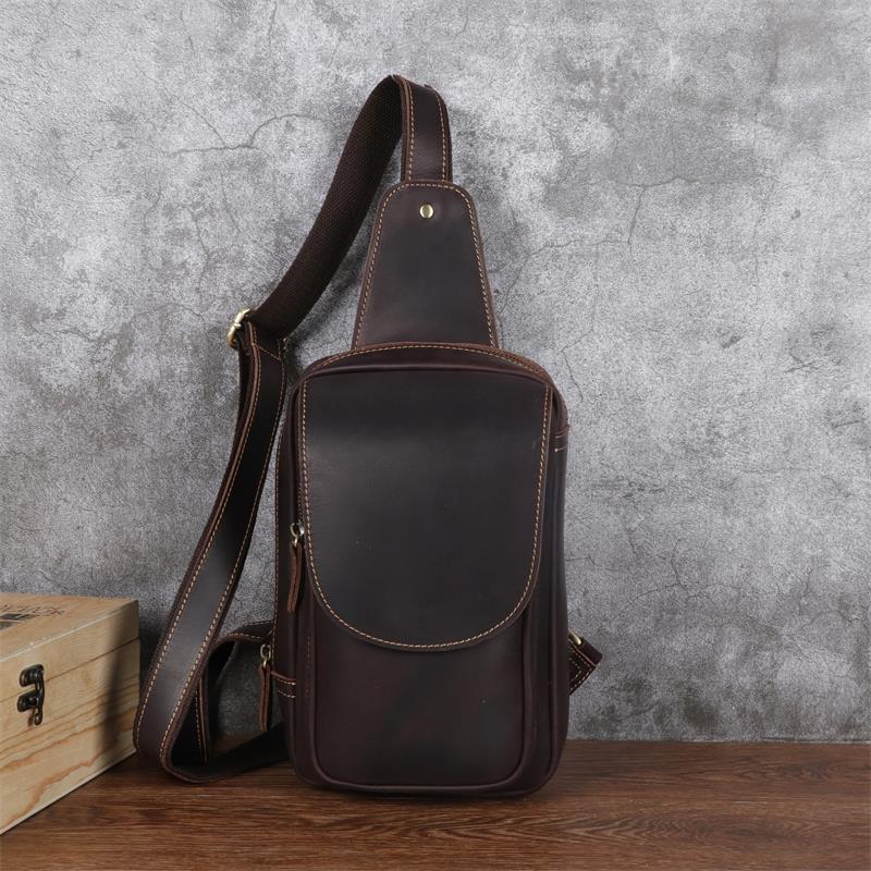 Sac à épaule retro occasionnel en première couche de cowhide