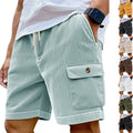 Été Corduroy Multi-Pocket Cinq points Short sport homme Dentelle-Up Casual Voiture de couleur solide