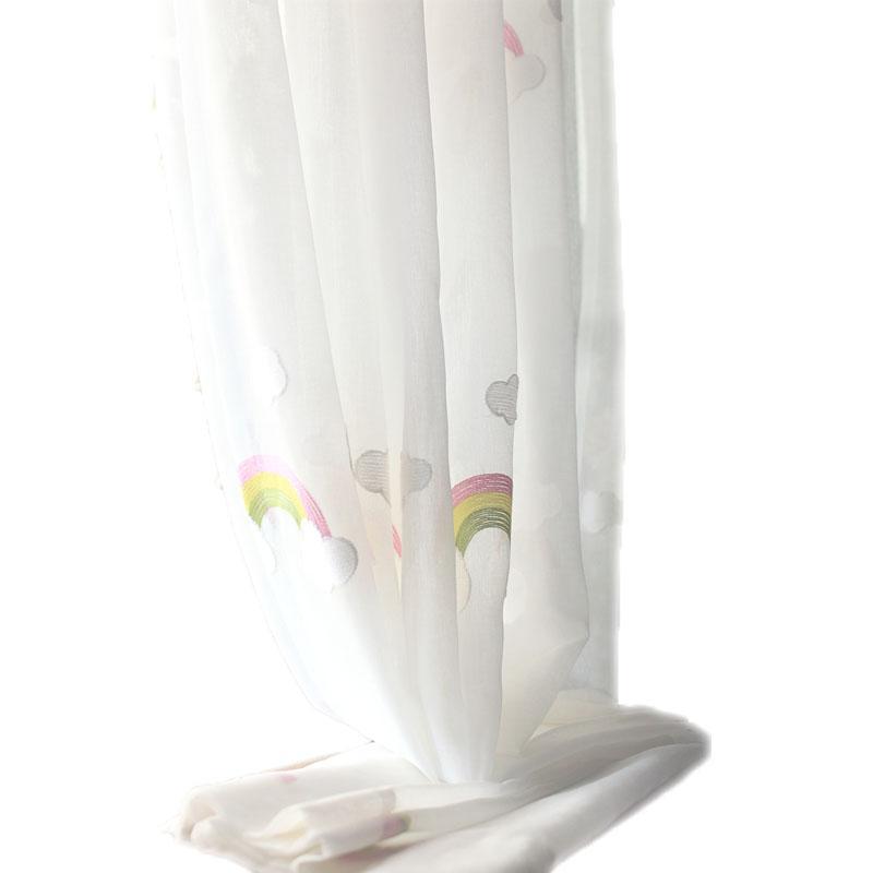 Rideaux de Gauze Rainbow pour enfants avec broderie pastorale
