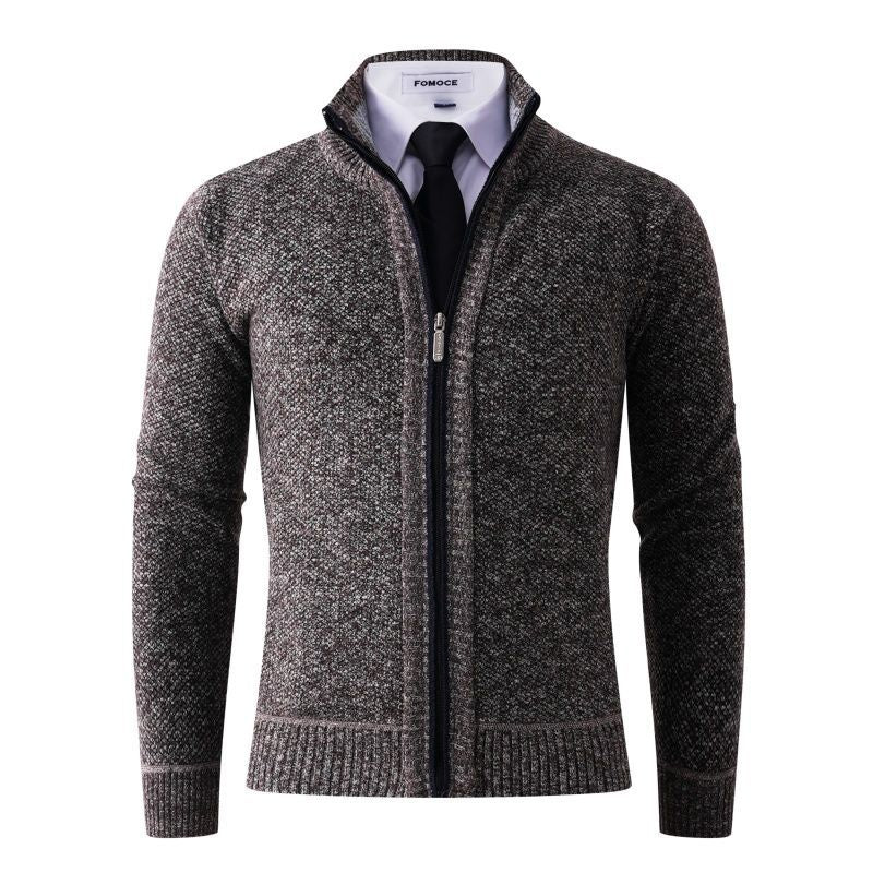 Amazon Temu Grande Taille Automne et d'hiver Fleece-Line Thickened Men's Sweater Knitted Card