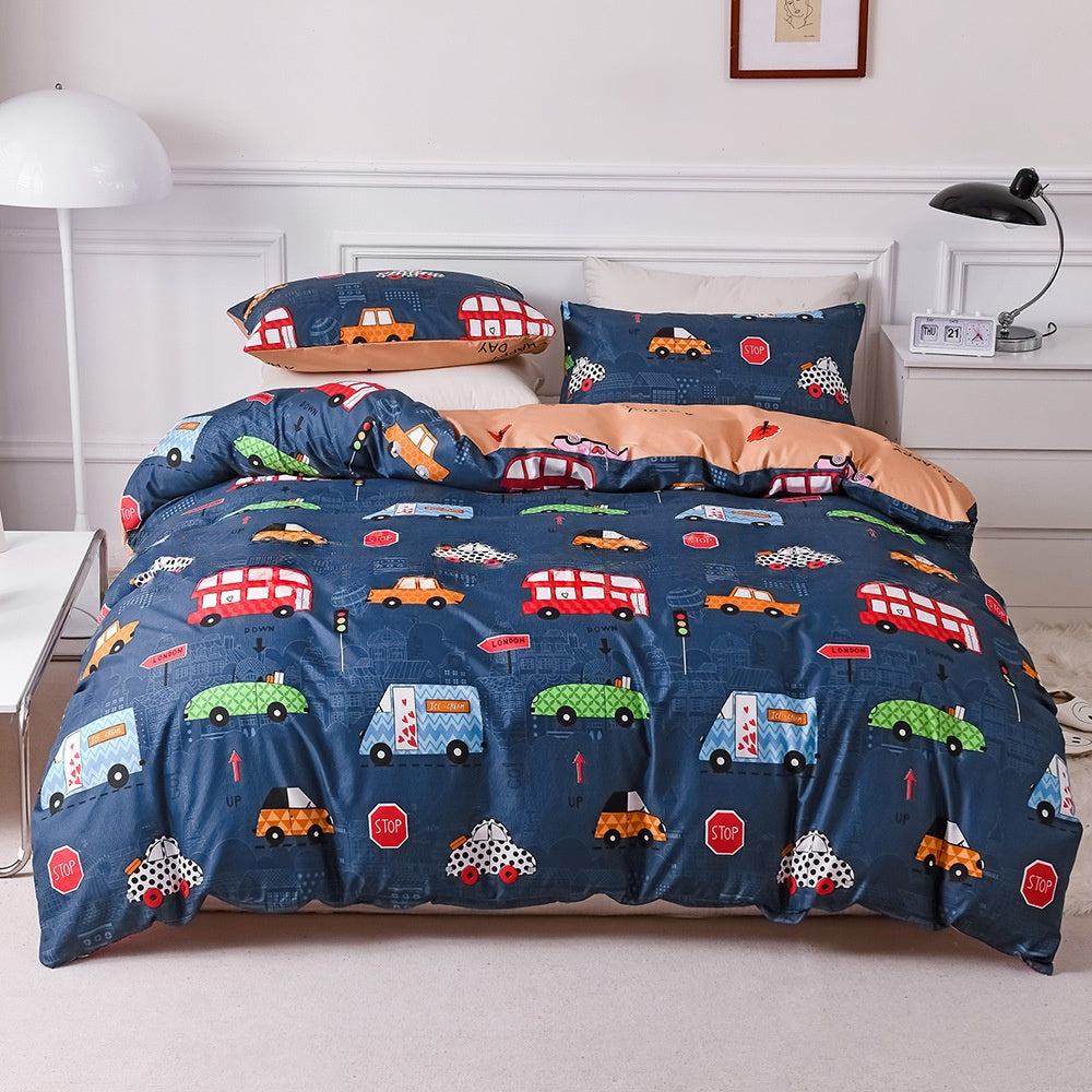 Ensemble de literie pour enfants avec housse de matelas et oreillers imprimés