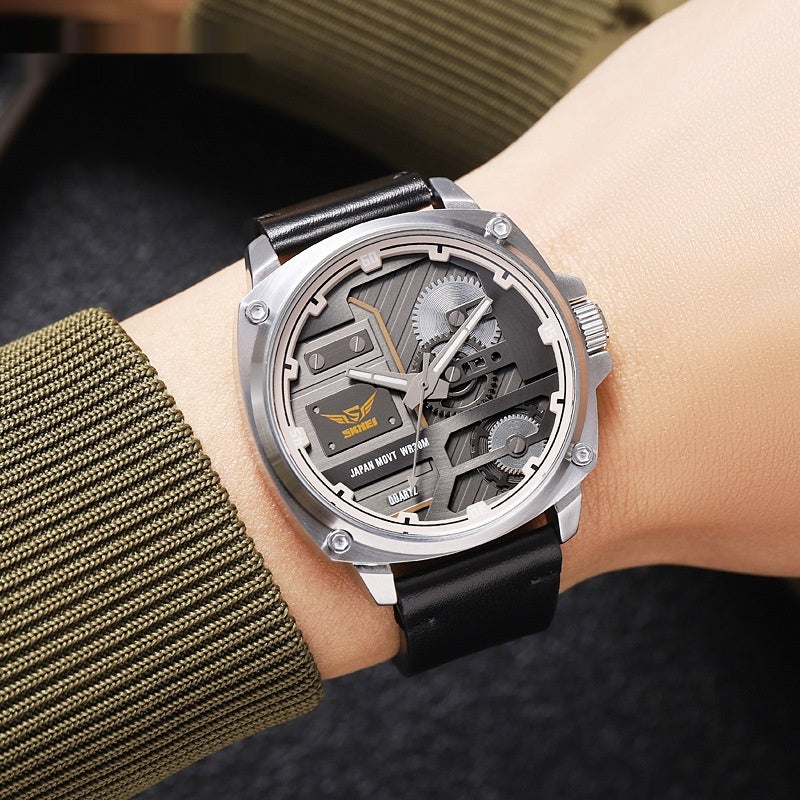 Skmei Véritables articles Montres Homme Vent mécanique Grand Cadran Montre Quartz Homme 30 M Waterpr
