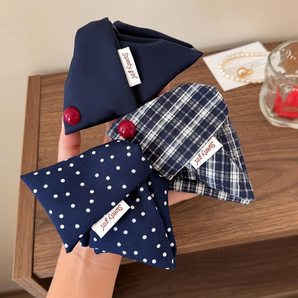 Placage de cheveux bleu Polka-Dot Triangle pour les femmes