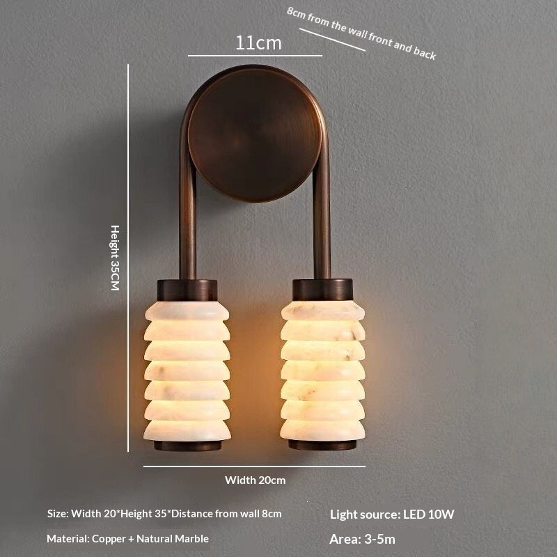 Lampe murale en marbre naturel de style français Light Luxury Living Room Lighting
