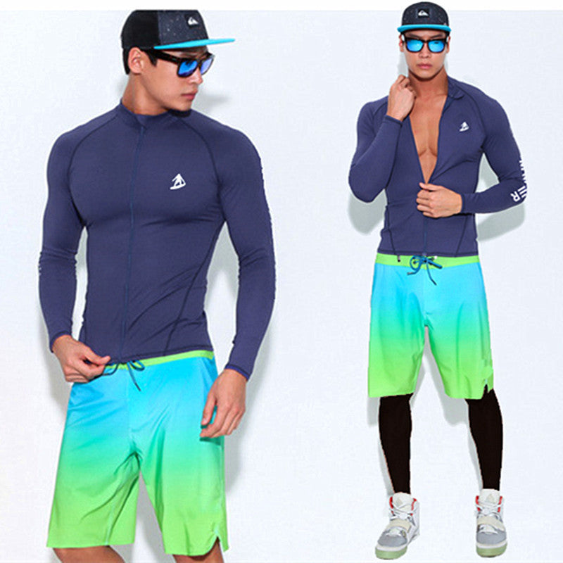 Maillot de bain pour hommes de plongée Protection solaire à manches longues Séchage rapide