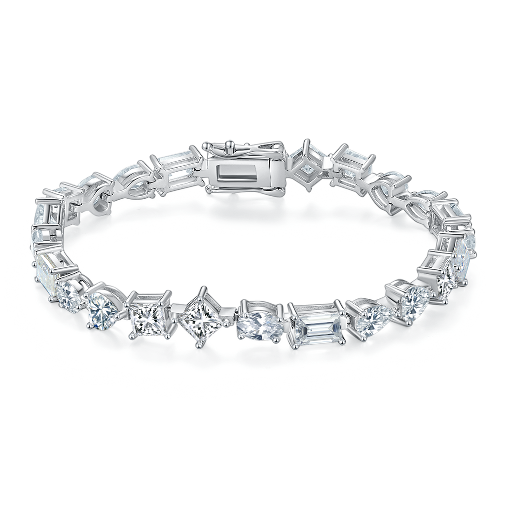 S925 Argent Sterling Coupe Mixte Moissanite Bracelet de Tennis D Couleur VVS1 GRA certifié 16-18