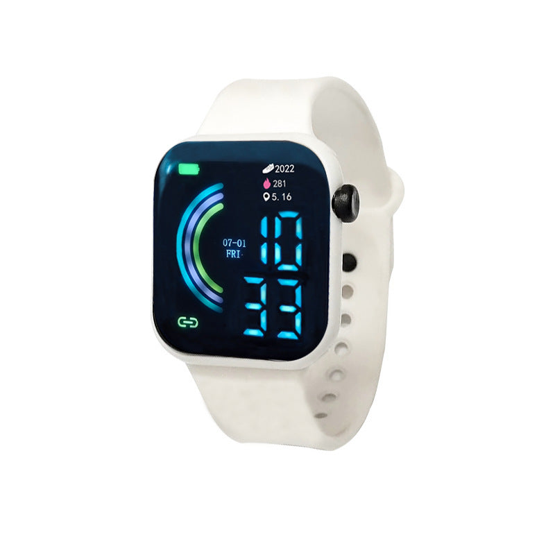 Grande écran carré Étudiant couple Sports Led montre