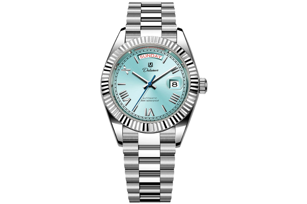 Montre mécanique homme automatique double-calendrier
