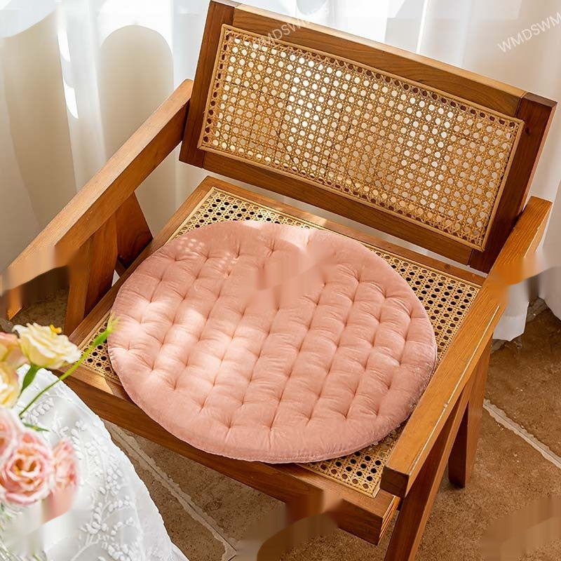 Tabouret de luxe léger de style français Coussin rond toute saison