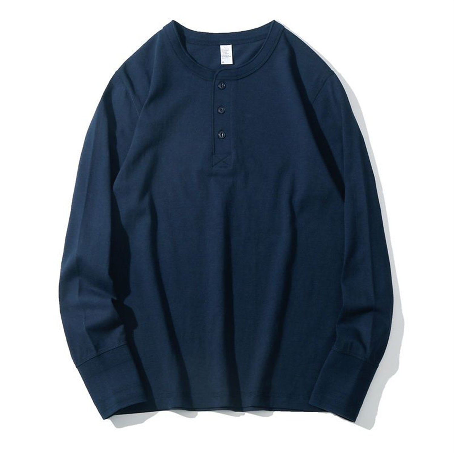 T-shirt American Henry Collar Long Sleeve Homme