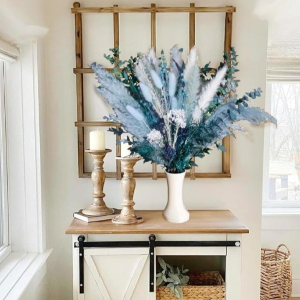 Ensemble d'arrangements mixtes de pampas bleu de 52 piece