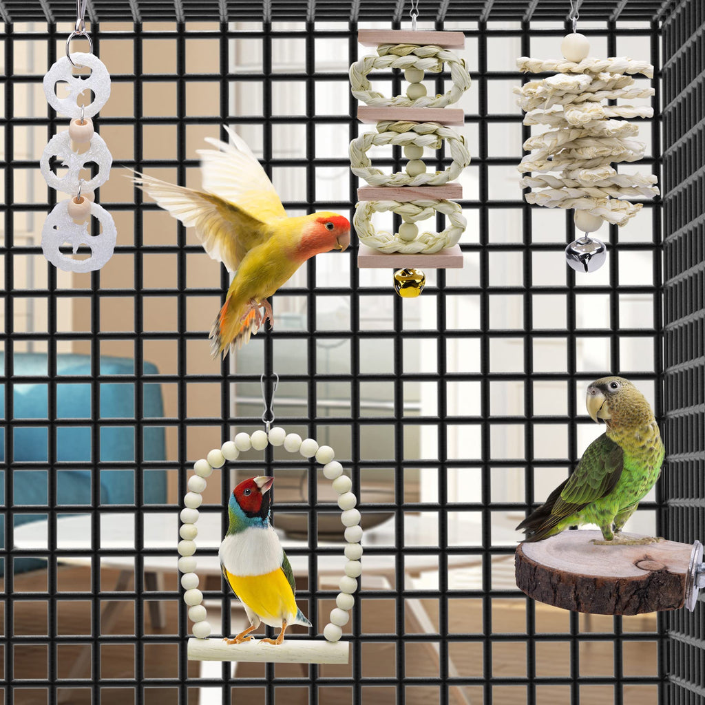 8 packs de jouets d'échouage de perroquets d'oiseaux - Jouets d'escalade d'oiseaux en bois naturel Sui