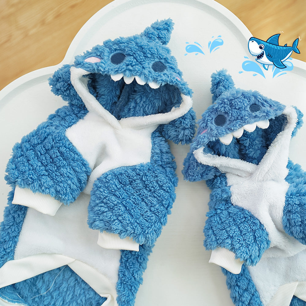 Shark mignon peluche épais chien vêtements de chat