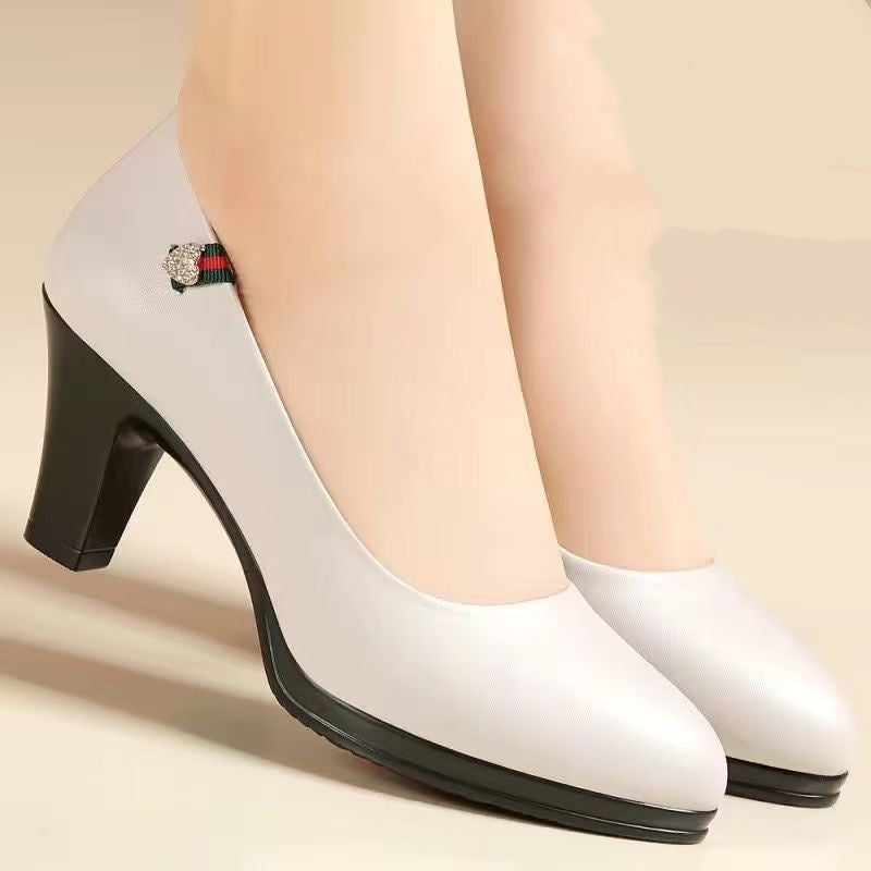 Femmes Chaussures de travail à talons hauts Chaussures professionnelles en cuir