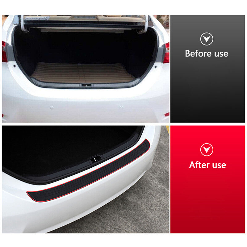 Voiture Arrière Boot Bumper Sill Protection du corps Protecteur de plaque en caoutchouc Trim Strip Cover UK.