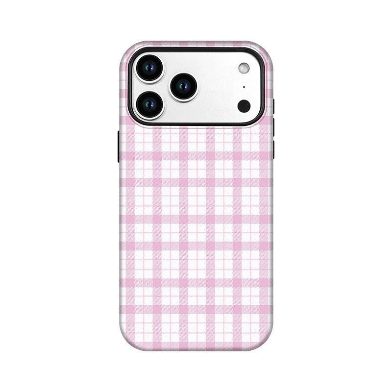 Couverture de protection à l'épreuve de la chute du corps complet de l'étui de téléphone de film de plaid