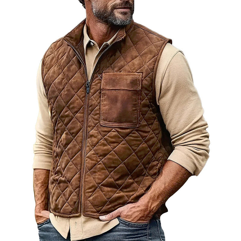 Men's casual jackets with diamond check pattern