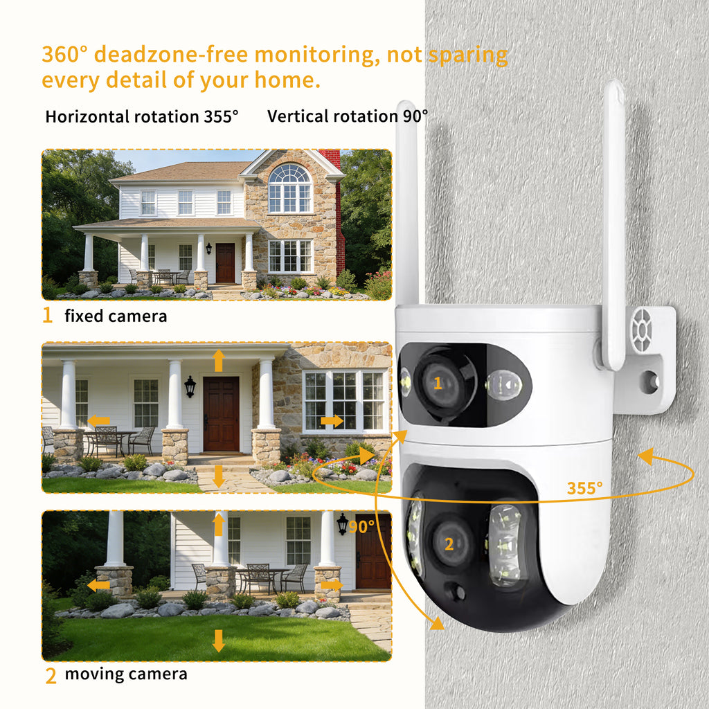 Uniquement auto-prise... Caméra de surveillance Caméra à dôme jumelle