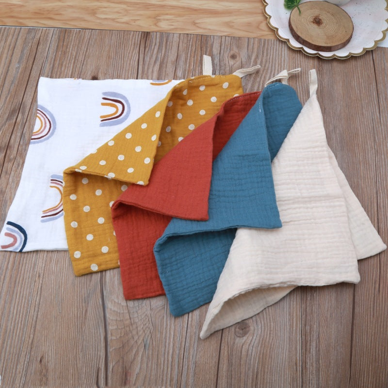 Serviette pour bébé en coton uni de 5 pièces
