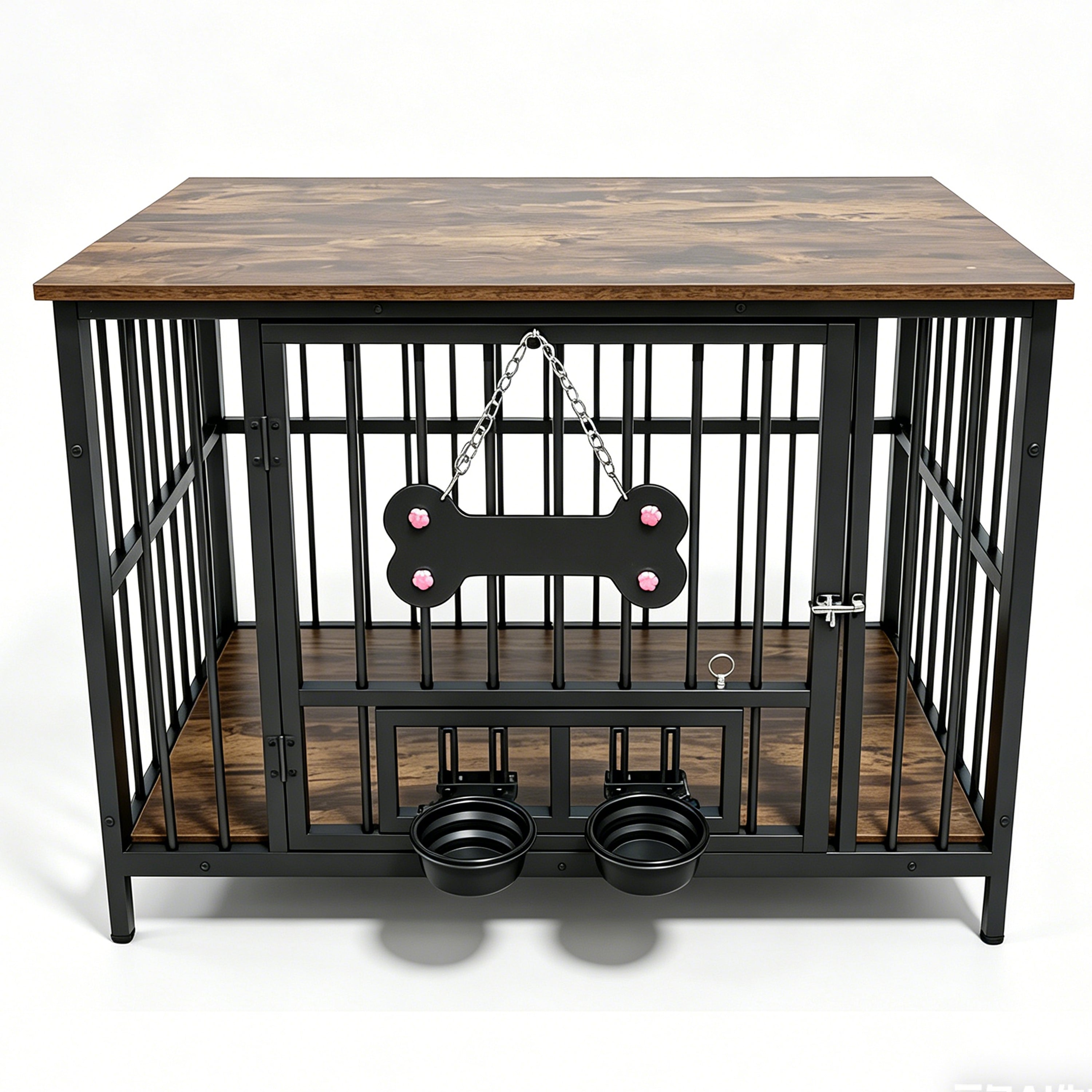 Bois ancien grain de chien bord de cage