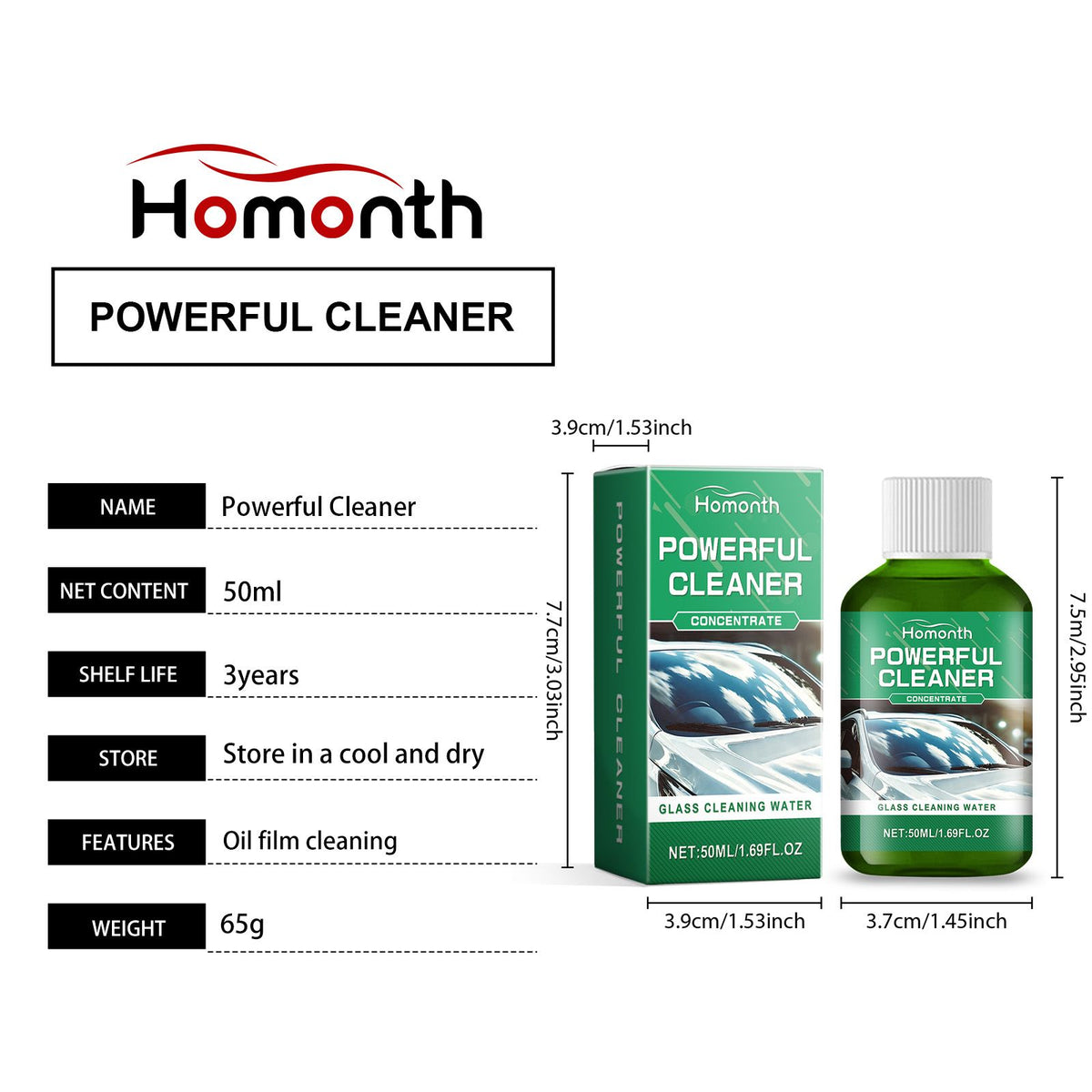 HOMONTH Automotive Windshield Glass Film Cleaner