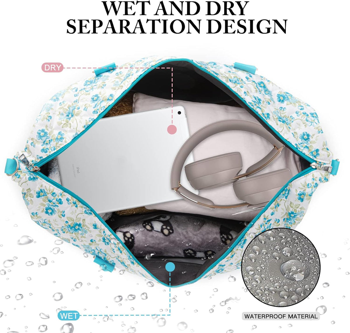 Sac de voyage pour femmes avec trousse de toilette Carry-on nuit et week-end sac pour voyager
