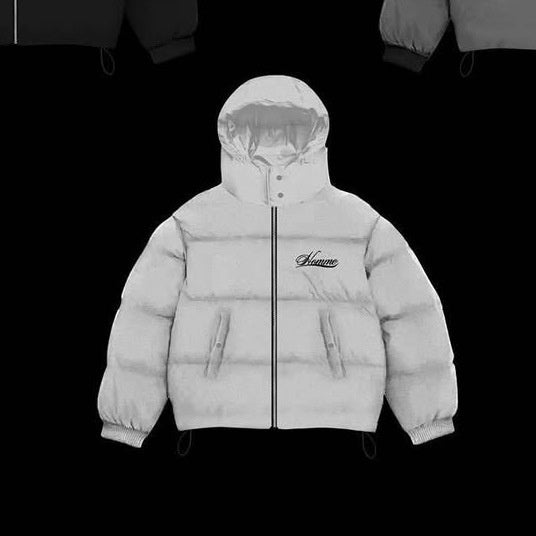 Manteau de coton épais avec fermeture éclair et transfert thermique Strass