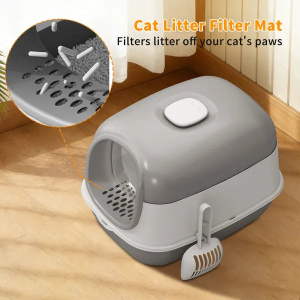 Matériau épais Boîte de litière pour chat gris E24