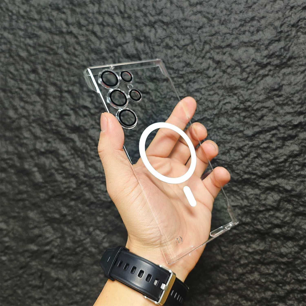 L'aspiration magnétique sans cadre est livrée avec le protège-objectif Frosted Apply boîtier de téléphone mécanique