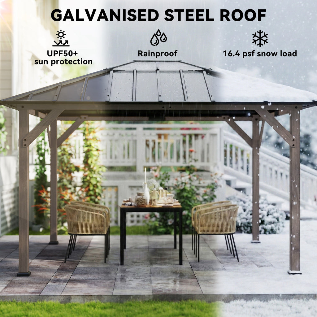 10 x 12 Gazebo à toit en acier galvanisé