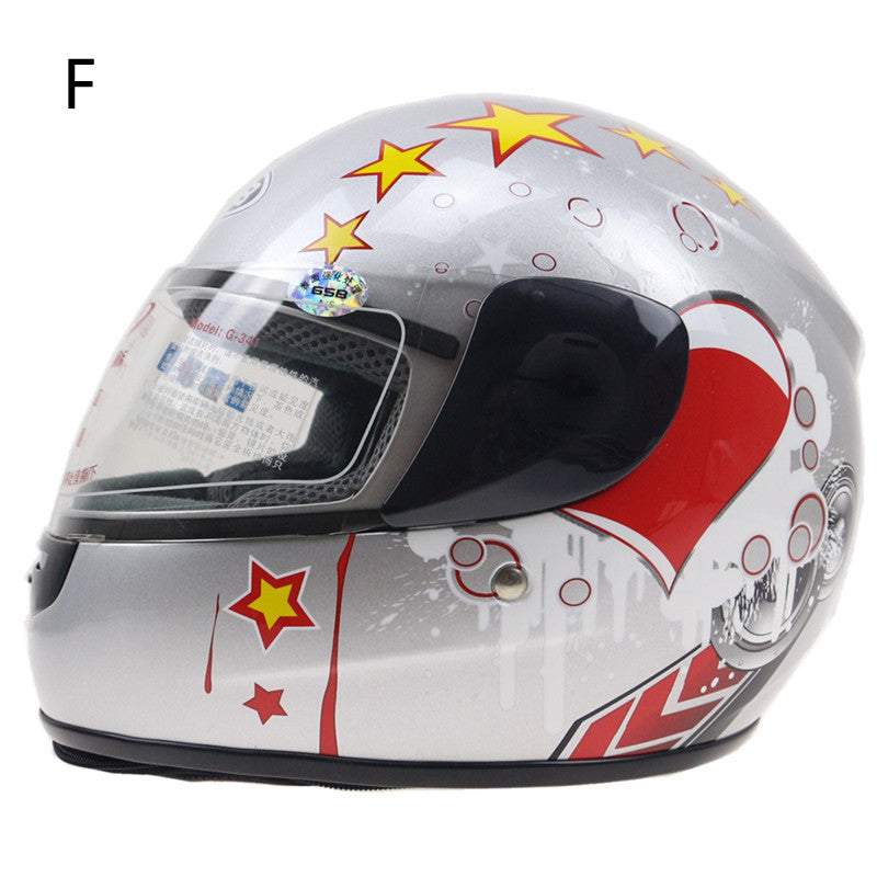 Casque kart enfants tête de moto