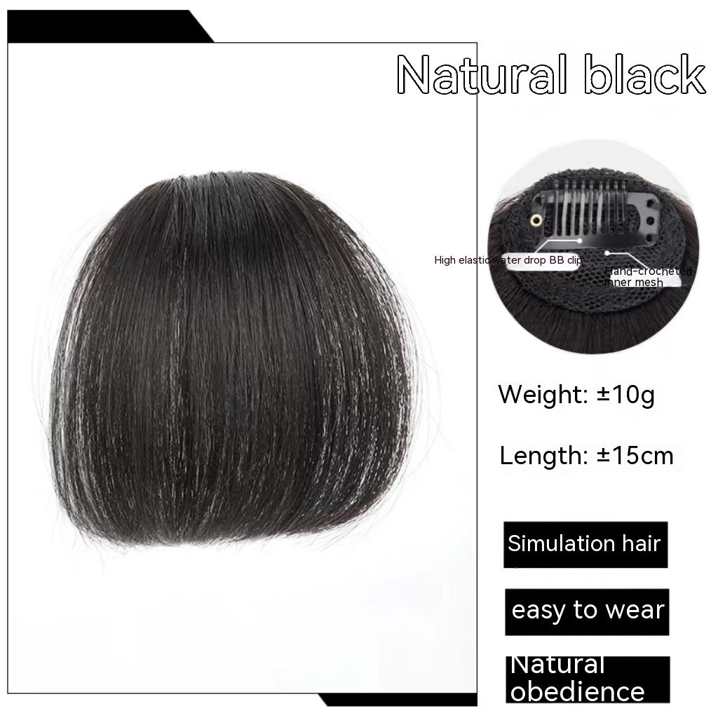 Naturel Avant-tête artificiel cheveux droit Bangs perruques ensemble sans coutures ensemble perruque invisible