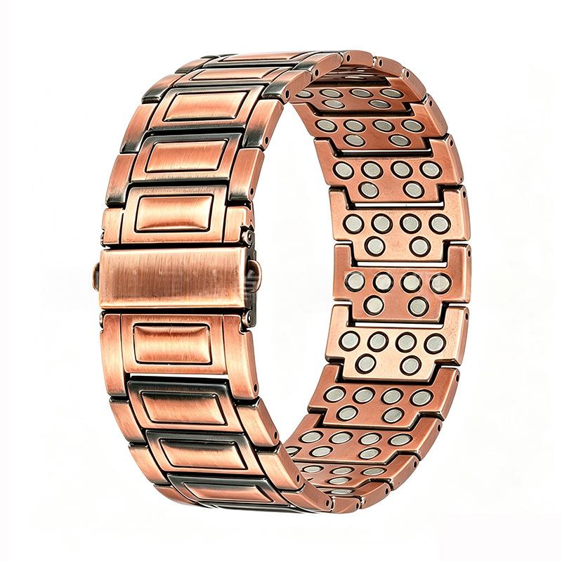 Rétro-chic Magnetic Therapy Bracelet en cuivre rouge Niche et Premium en cuivre pur