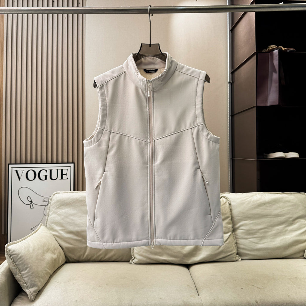 Hommes Femmes Couples Softshell Vest Stand Collar Zip Up Outdoor Sleeveless Jacket Windproof W